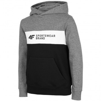Boys' sweatshirt 4F medium grey melange HJZ22 JBLM003 24M 128cm