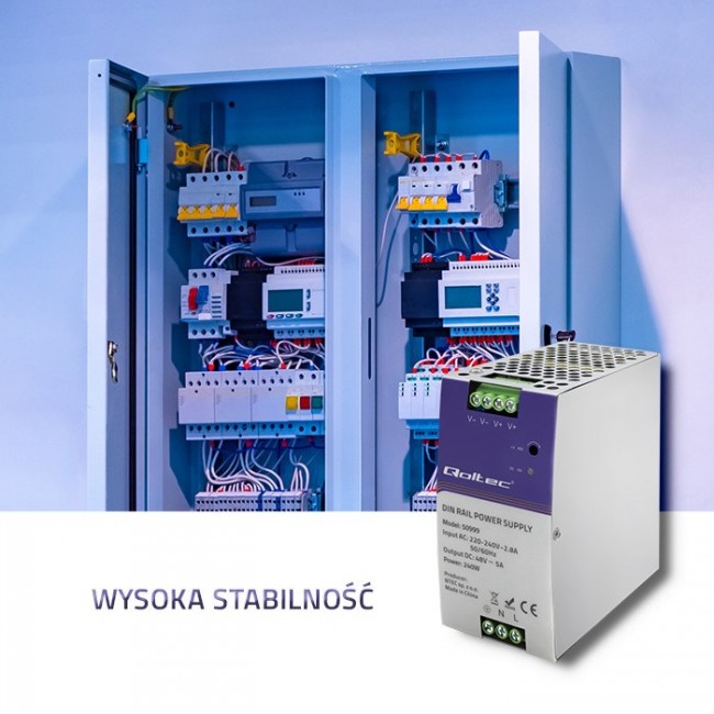 Qoltec 50999 DIN rail power supply | 240W | 48V | 5A Qoltec 50999 DIN rail power supply | 240W | 48V | 5A