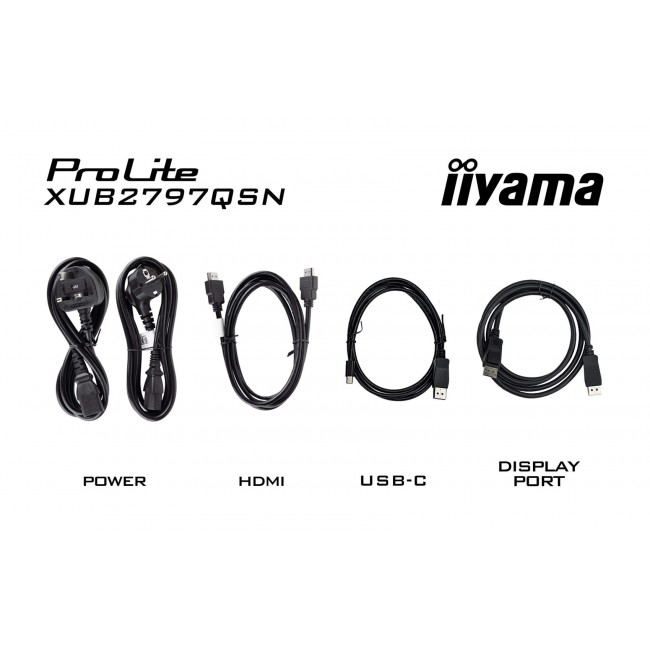 iiyama ProLite 27 QHD IPS technology panel with USB-C dock and RJ45 (LAN)
