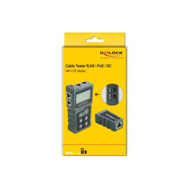 DeLOCK LCD Cable Tester RJ45 / PoE / DC DeLOCK LCD Cable Tester RJ45 / PoE / DC