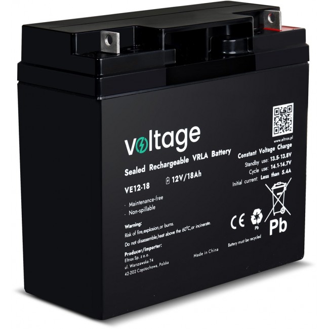 AGM Battery Voltage 12V 18Ah VE12-18 AGM Battery Voltage 12V 18Ah VE12-18
