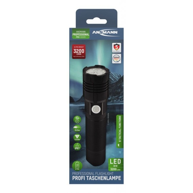 Ansmann Pro 3000R Black Hand flashlight LED Ansmann Pro 3000R Black Hand flashlight LED