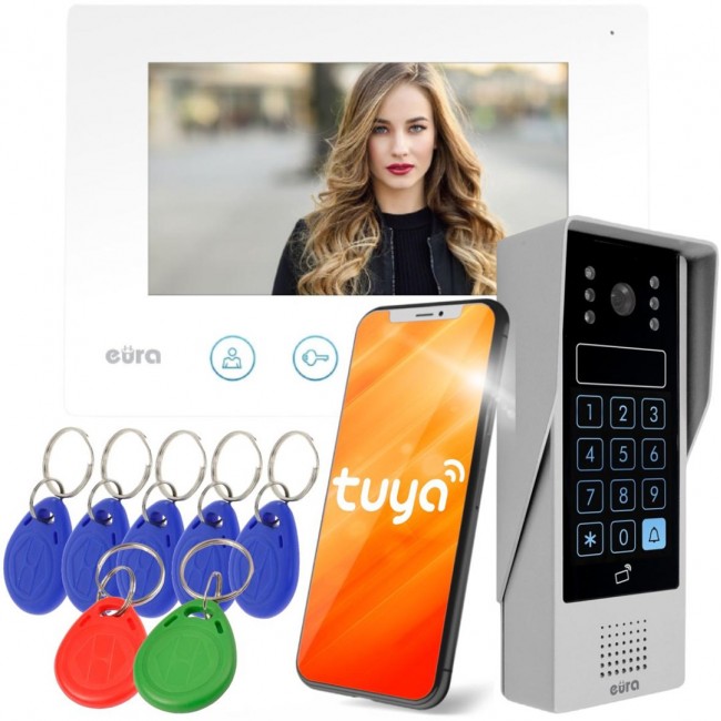 WIDEODOMOFON EURA VDP-90A3 DELTA + bia y monitor TUYA