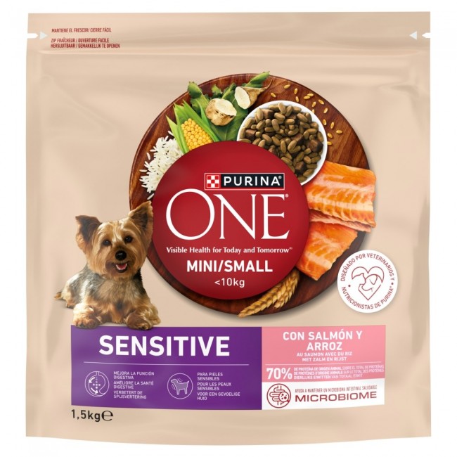 PURINA One Sensitive Mini/Small Salmon with rice - dry dog food - 1,5kg