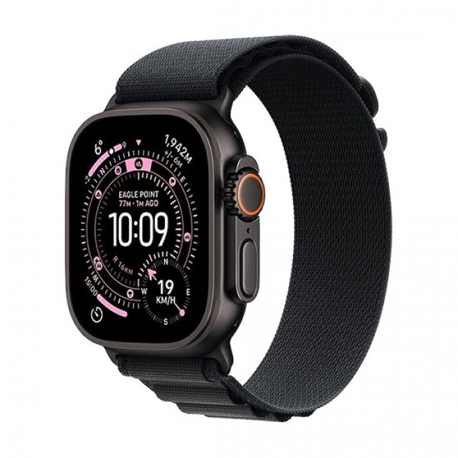 Apple Watch Ultra 3 GPS + Cellular 49mm Black Titanium Case with Black Alpine Loop - Large