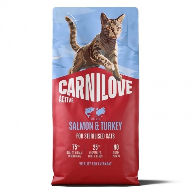 CARNILOVE Active Cat Salmon&Turkey Sterilised - dry cat food - 6kg