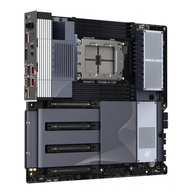 GIGABYTE TRX50 AI TOP-2B Motherboard - AMD Ryzen Threadripper PRO 7000 CPUs, 16+8+4 Phases Digital VRM, up to 5200 MHz DDR5, 4xPCIe 5.0 M.2, Wi-Fi 7, 10 GbE LAN, USB 4 GIGABYTE TRX50 AI TOP-2B Motherboard - AMD Ryzen Threadripper PRO 7000 CPUs, 16+8+4 Phases Digital VRM, up to 5200 MHz DDR5, 4xPCIe 5.0 M.2, Wi-Fi 7, 10 GbE LAN, USB 4