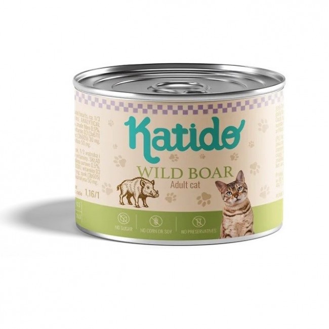 KATIDO Wild boar - wet cat food - 200g