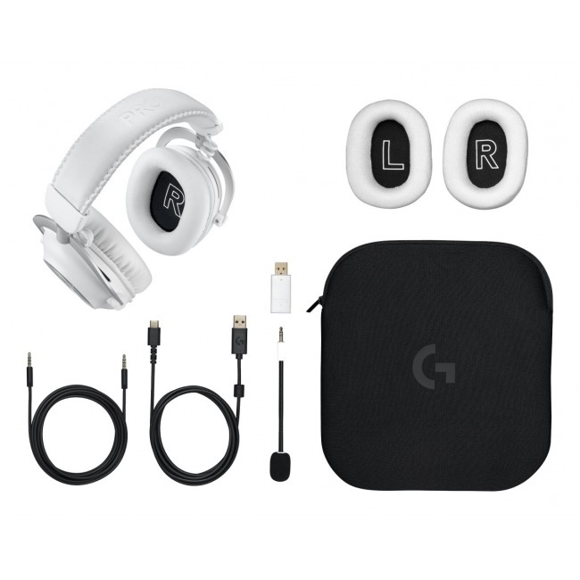 Logitech G 981-001269 headphones/headset Wireless Head-band Gaming Bluetooth White