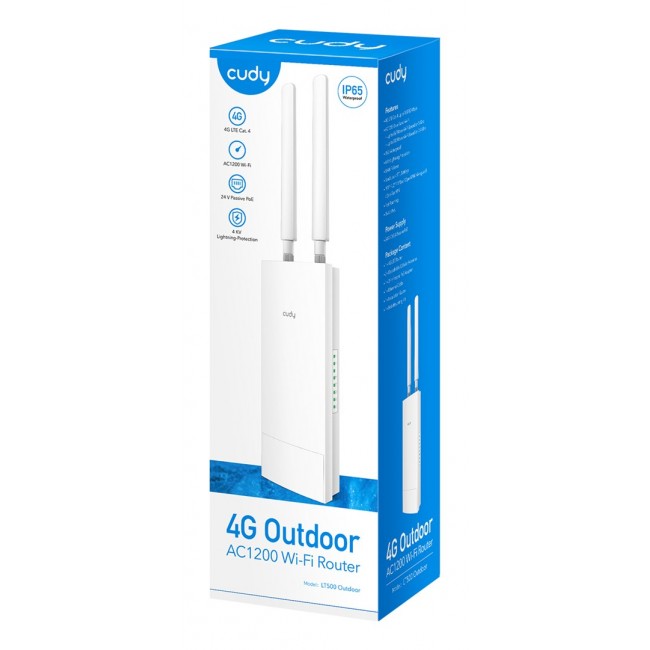 Cudy LT500 wireless router Fast Ethernet Dual-band (2.4 GHz / 5 GHz) 4G White