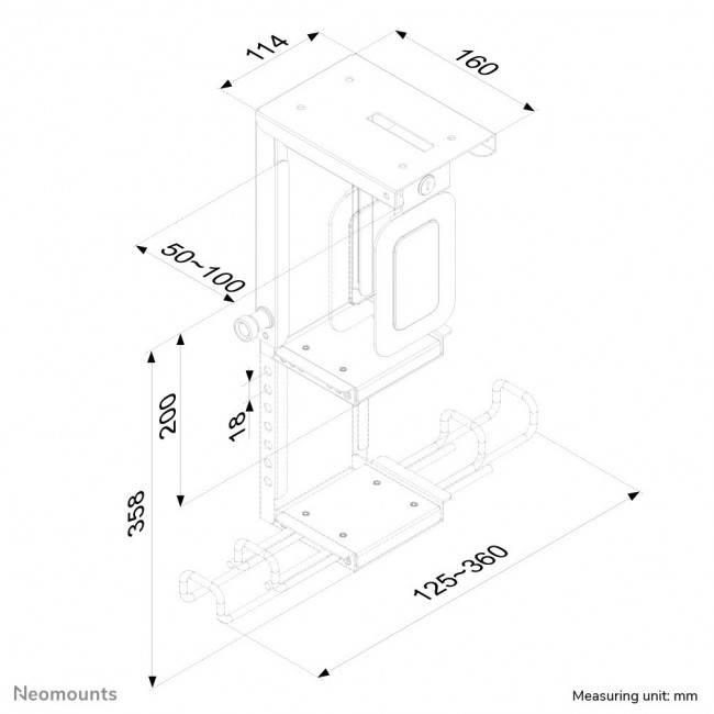 Neomounts CPU-D075BLACK/LK CPU holder - lockable - max 10 kg - universal Neomounts CPU-D075BLACK/LK CPU holder - lockable - max 10 kg - universal