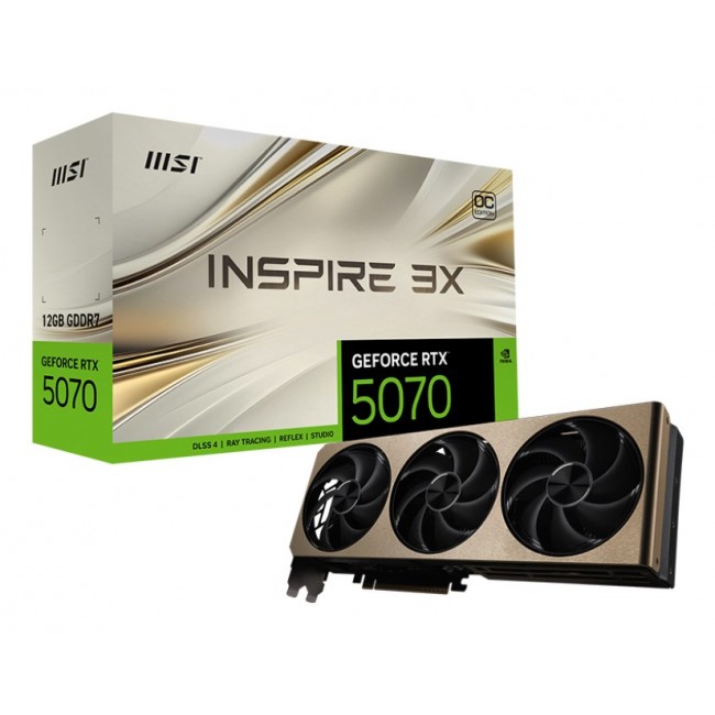 MSI GeForce RTX 5070 12G INSPIRE 3X OC NVIDIA 12 GB GDDR7 MSI GeForce RTX 5070 12G INSPIRE 3X OC NVIDIA 12 GB GDDR7