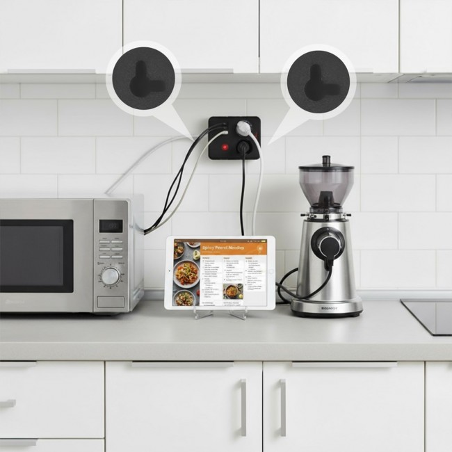 Maclean power strip, extender 2 sockets + 3xUSB, 110-240V AC 50/60Hz, 2.1A max 2500W, 1.5m, black, MCE387 B Maclean power strip, extender 2 sockets + 3xUSB, 110-240V AC 50/60Hz, 2.1A max 2500W, 1.5m, black, MCE387 B