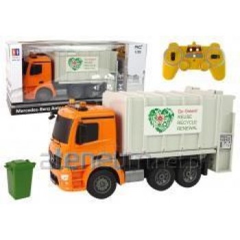 Remote Controlled Garbage Truck Mercedes-Benz Antos Orange Bin 12898