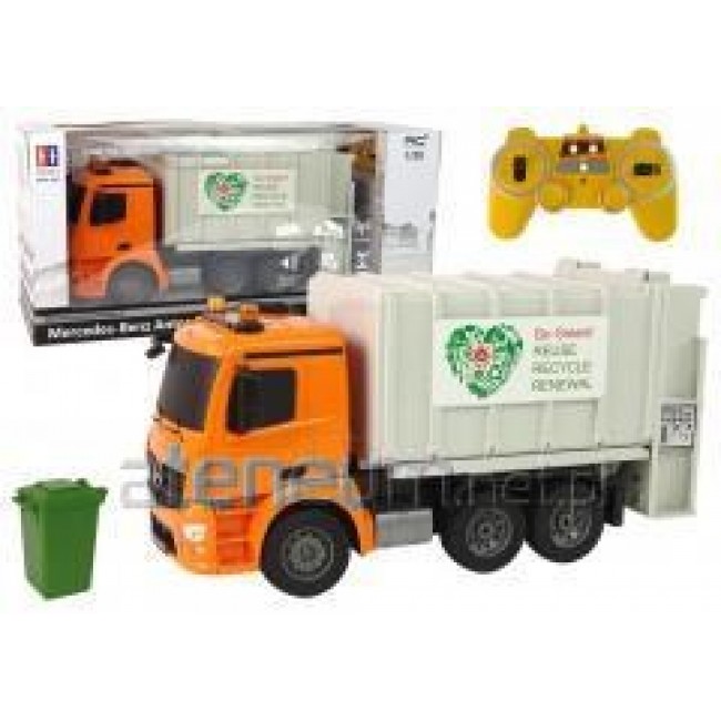 Remote Controlled Garbage Truck Mercedes-Benz Antos Orange Bin 12898 Remote Controlled Garbage Truck Mercedes-Benz Antos Orange Bin 12898