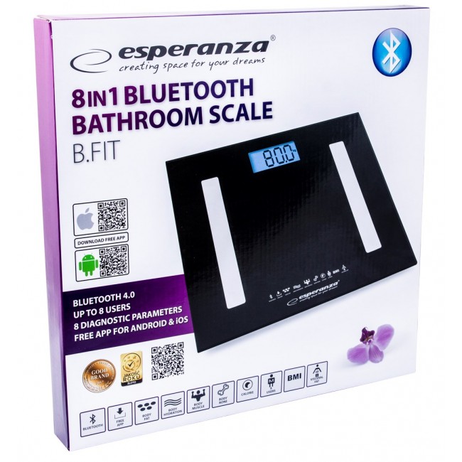 Esperanza EBS016K personal scale Electronic personal scale Square Black Esperanza EBS016K personal scale Electronic personal scale Square Black