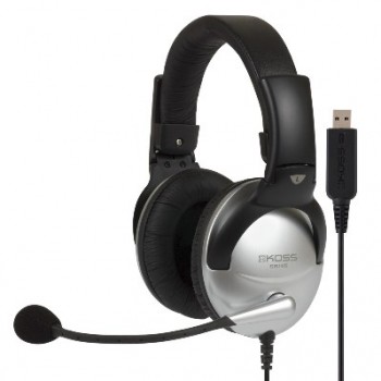 Koss SB45 USB Headset Wired Head-band Office/Call center Black, Silver