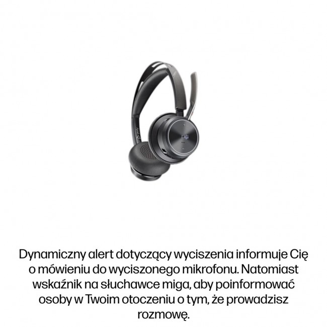 HP Poly Voyager Focus 2 Microsoft Teams Certified USB-C-C Headset +USB-C/A Adapter +Charging Stand