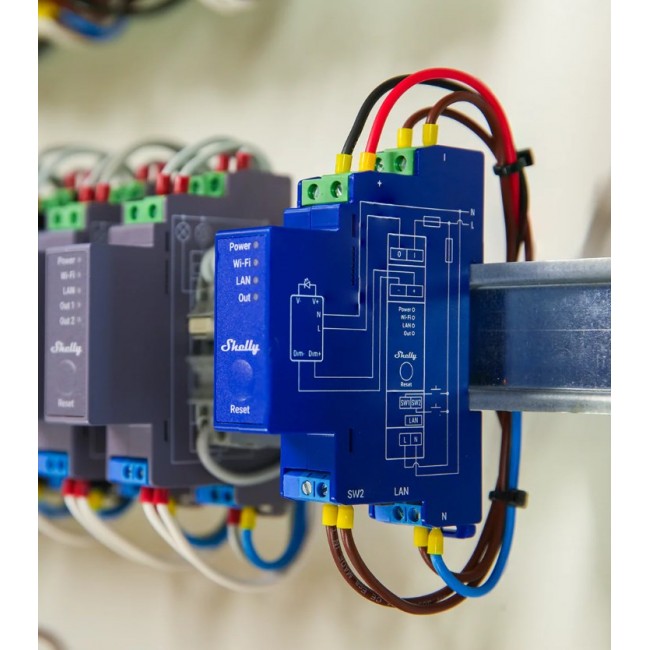 Shelly SHELLY_PRO_DIMMER_0/1-10V_PM dimmers Built-in Dimmer Blue