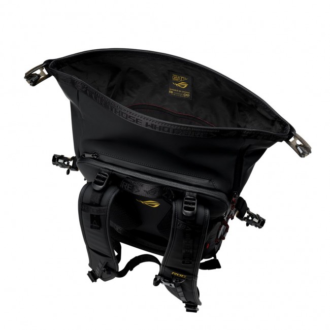 ASUS ROG SLASH Edition 20 backpack Roll top backpack Black Polyester, PU leather