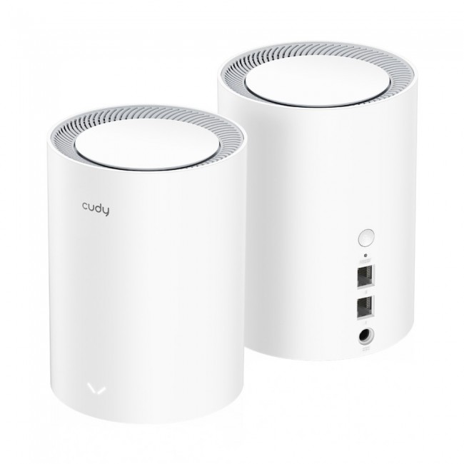 Cudy M1800 2-pack Dual-band (2.4 GHz / 5 GHz) Wi-Fi 6 (802.11ax) White 1 Internal Cudy M1800 2-pack Dual-band (2.4 GHz / 5 GHz) Wi-Fi 6 (802.11ax) White 1 Internal