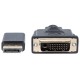 Manhattan DisplayPort 1.2a to DVI-D 24+1 Cable, 1080p@60Hz, 3m, Male to Male, Passive, Compatible with DVD-D, Black, Three Year Warranty, Equivalent to DP2DVIMM10.