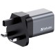 Verbatim GNC-35 GaN Charger 35W with 1 x USB-C PD 35W / 1 x USB-A QC 3.0 (EU/UK/US) Verbatim GNC-35 GaN Charger 35W with 1 x USB-C PD 35W / 1 x USB-A QC 3.0 (EU/UK/US)