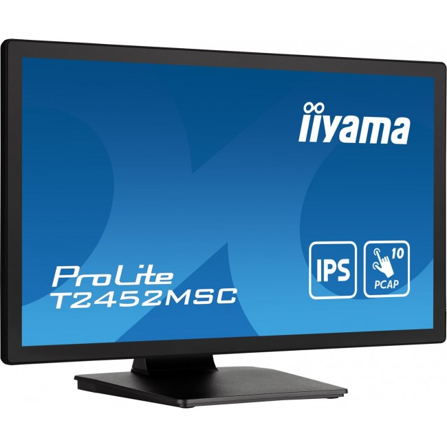 iiyama ProLite 23.8 PCAP 10pt touchscreen monitor featuring IPS panel technology, Edge-to-Edge glass design and anti fingerprint coating