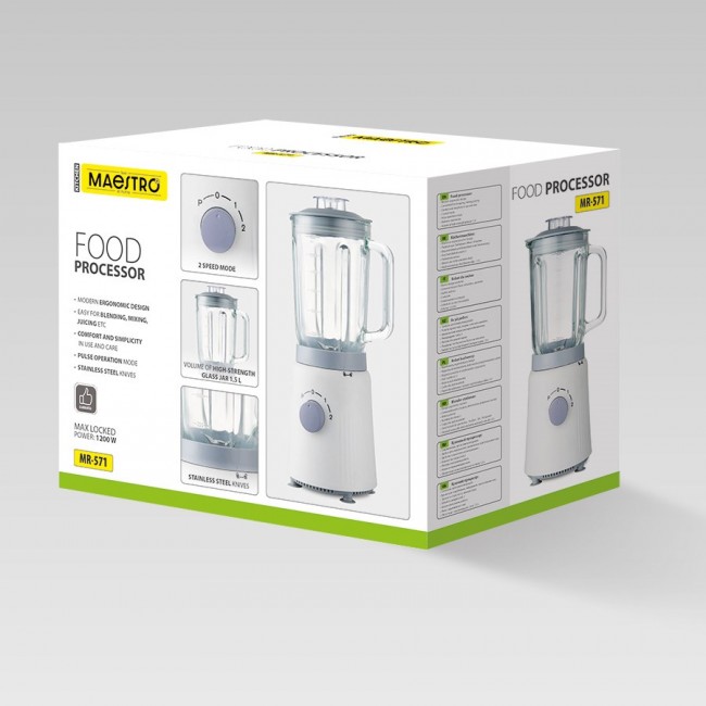 Food processor MAESTRO MR-571 1200W White, Grey Food processor MAESTRO MR-571 1200W White, Grey