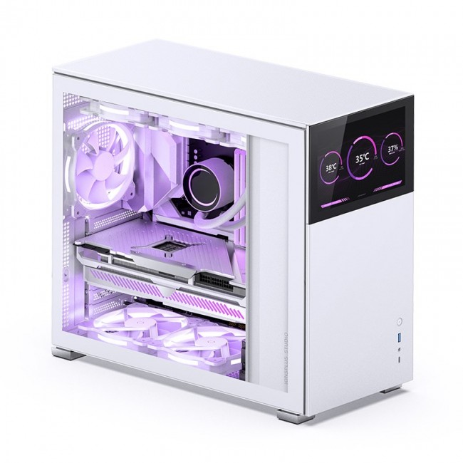 Jonsbo D41 Screen ATX Case, Tempered Glass - white