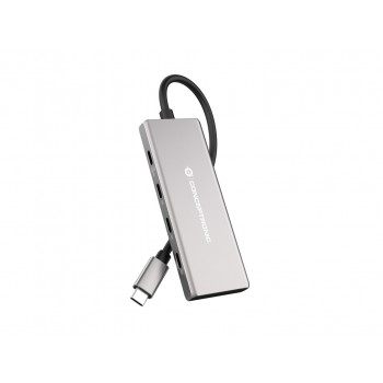 Conceptronic HUBBIES17G interface hub USB 3.2 Gen 2 (3.1 Gen 2) Type-C 10000 Mbit/s Grey