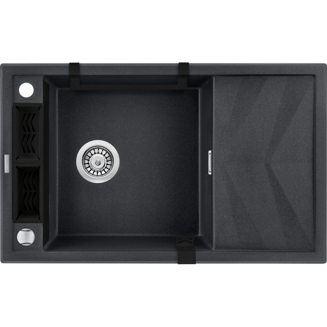 1-BOWL MAGNETIC GRANITE SINK WITH DRAINER DEANTE GRAPHITE METALLIC MAGNETIC