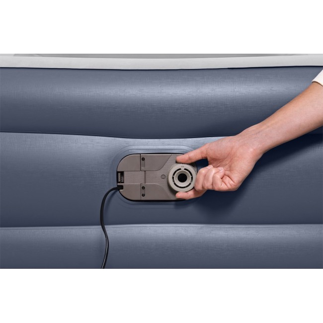 Bestway Tritech SleekFlow Headboard Air Mattress Queen with Built-in AC Pump and Antimicrobial Coating 2.26 m x 1.52 m x 84 cm