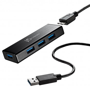 Hub j5create USB 3.0 4-PORT Mini Hub 4xUSB 3.0 colour black JUH340-N