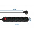 Esperanza ELK215K power extension 3 m 5 AC outlet(s) Indoor Black
