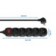 Esperanza ELK215K power extension 3 m 5 AC outlet(s) Indoor Black Esperanza ELK215K power extension 3 m 5 AC outlet(s) Indoor Black