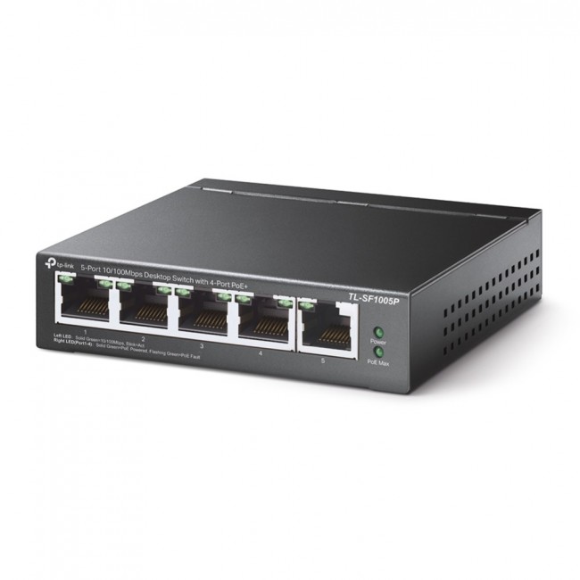 TP-Link 5-Port 10/100Mbps Desktop PoE Switch with 4-Port TP-Link 5-Port 10/100Mbps Desktop PoE Switch with 4-Port