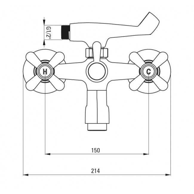 Wall-mounted bathtub mixer with shower set