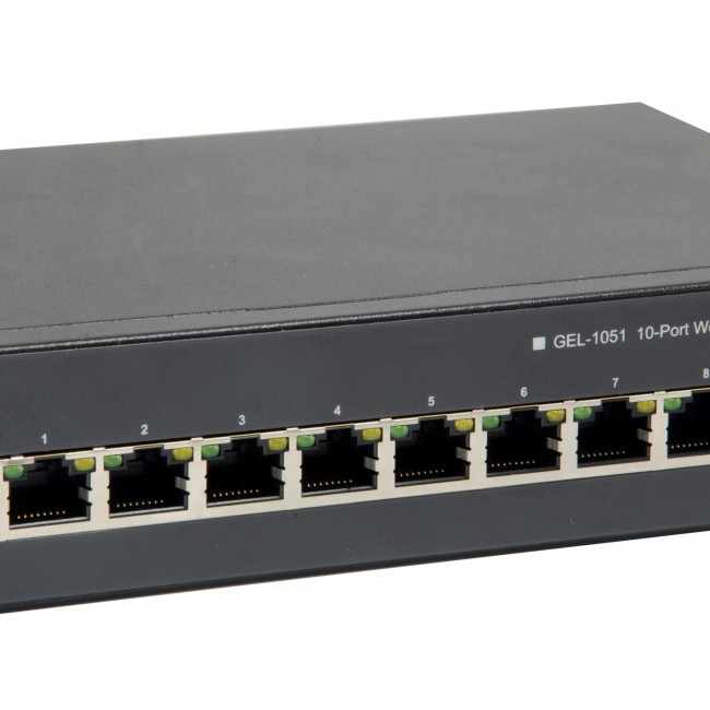 LevelOne 10-Port Web Smart Gigabit PoE Switch, 8 PoE Outputs, 2 x Gigabit SFP, 70W
