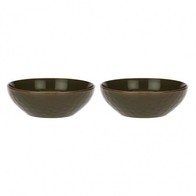 Set of 2 Concerto Grigio Tortora Salad Bowls - Grey-Brown, 26 cm