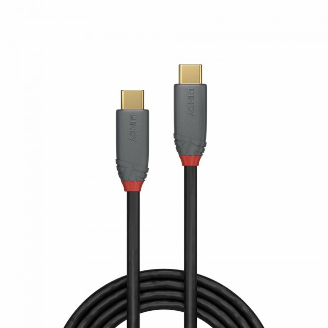 Lindy 2m USB 3.2 Type C Cable, 5A PD, Anthra Line Lindy 2m USB 3.2 Type C Cable, 5A PD, Anthra Line