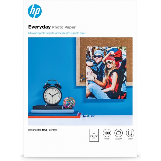 HP Everyday Glossy Photo Paper-100 sht/A4/210 x 297 mm HP Everyday Glossy Photo Paper-100 sht/A4/210 x 297 mm