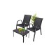 Extralink Black Forest Garden Furniture Set, Textilene Two Chairs + Black Table outdoor furniture set