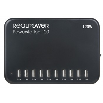 RealPower Power Station 120 Smartphone, Tablet Black AC Indoor