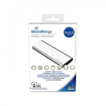MediaRange MR1103 external solid state drive 900 GB USB Type-C 3.2 Gen 2 (3.1 Gen 2) Silver