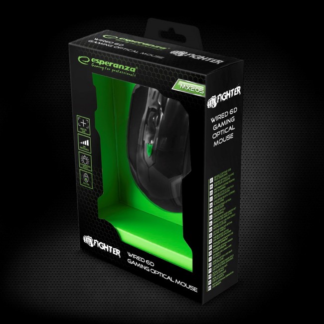 Esperanza EGM205G Fighter mouse Gaming Right-hand USB Type-A Optical 2400 DPI