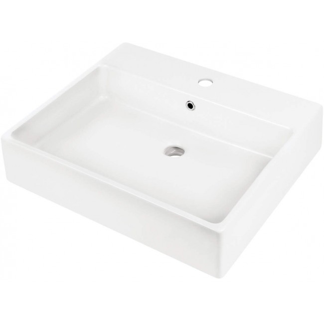 Ceramic countertop/wall washbasin with space for a tap - 60x50 cm Ceramic countertop/wall washbasin with space for a tap - 60x50 cm
