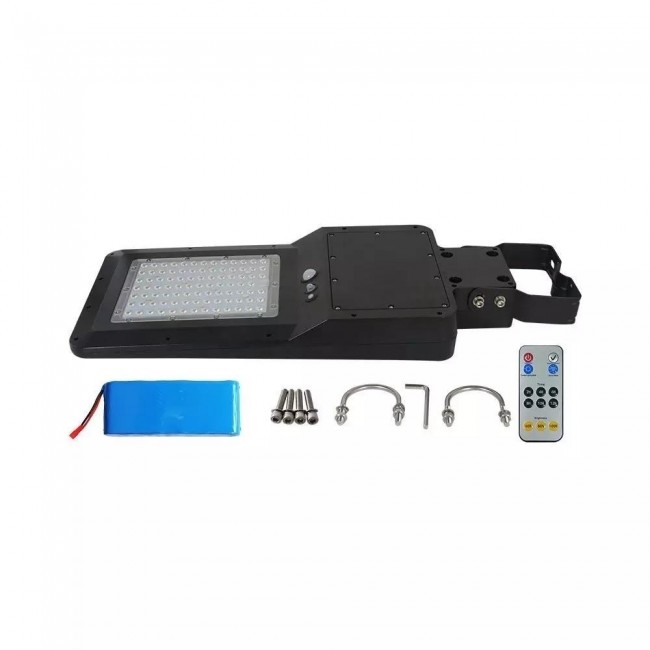 Solar Street Luminaire V-TAC 40W LED Black IP65 120Lm/W VT-ST42 6000K 4800lm