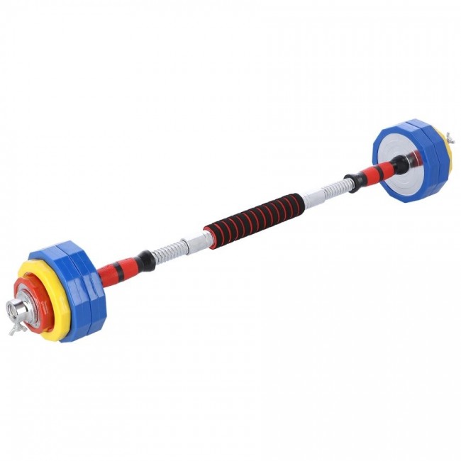 Coloured barbells with barbell function in a case HMS SKC20 2 x 10 kg Coloured barbells with barbell function in a case HMS SKC20 2 x 10 kg
