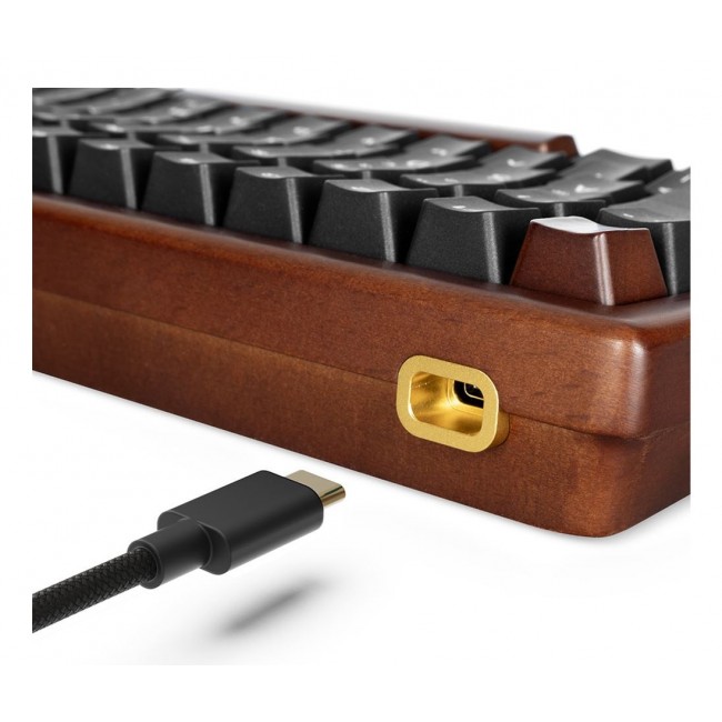 Sharkoon 100068081 keyboard Home USB QWERTZ German Black, Wood